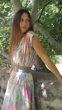 Charger l'image dans la galerie, Robe vintage Florence - Imprimé abstrait pastel. Taille M, 38, 40. Esther. Made in France.