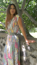 Charger l'image dans la galerie, Robe vintage Florence - Imprimé abstrait pastel. Taille M, 38, 40. Esther. Made in France.