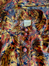 Charger l'image dans la galerie, Chemisier vintage Tina - Plumage moutarde et marron. Taille L, 40, 42. Made in France.