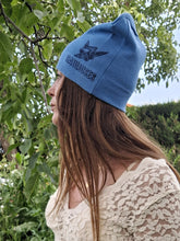 Charger l'image dans la galerie, Bonnet vintage Falbala - Cigarettes Gauloises. Bleu. Taille unique.