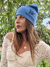 Charger l'image dans la galerie, Bonnet vintage Falbala - Cigarettes Gauloises. Bleu. Taille unique.