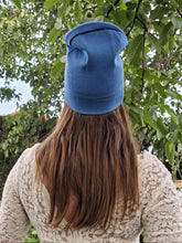 Charger l'image dans la galerie, Bonnet vintage Falbala - Cigarettes Gauloises. Bleu. Taille unique.