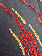 Charger l'image dans la galerie, Robe vintage Ambre - Noire à volants asymétriques. Taille S, 36, 38. Paris. Made in France.