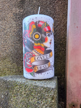 Charger l'image dans la galerie, Bougie grand format - Tattoo old school. Pillar Candle. Temerity Jones.