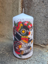 Charger l'image dans la galerie, Bougie grand format - Tattoo old school. Pillar Candle. Temerity Jones.