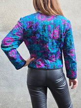 Charger l'image dans la galerie, Veste molletonnée vintage Anna - Imprimé floral éclatant. Taille L, 40, 42. Weill
