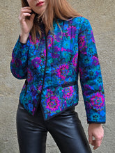 Charger l'image dans la galerie, Veste molletonnée vintage Anna - Imprimé floral éclatant. Taille L, 40, 42. Weill