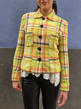 Charger l'image dans la galerie, Veste vintage Ilyana - En tweed texturé aux couleurs lumineuses. XS, 34, 36. David Pallas Paris. Made in France