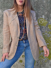 Charger l'image dans la galerie, Blazer boyish vintage Swan - Tweed beige et gris.Taille XL, 42, 44. Cerruti 1881. Made in Switzerland.