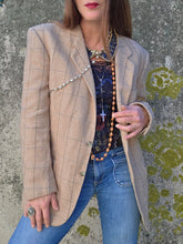 Charger l'image dans la galerie, Blazer boyish vintage Swan - Tweed beige et gris.Taille XL, 42, 44. Cerruti 1881. Made in Switzerland.