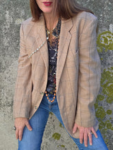 Charger l'image dans la galerie, Blazer boyish vintage Swan - Tweed beige et gris.Taille XL, 42, 44. Cerruti 1881. Made in Switzerland.