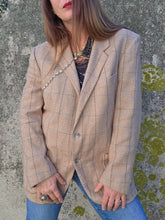Charger l'image dans la galerie, Blazer boyish vintage Swan - Tweed beige et gris.Taille XL, 42, 44. Cerruti 1881. Made in Switzerland.
