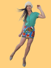 Charger l'image dans la galerie, Chemisier vintage Scarlett - Vert à boutons à brides. Taille M, 38, 40. Françoise de France.