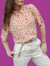 Charger l'image dans la galerie, Chemisier vintage Delphine - Motif floral. Taille XL, 42,44. Damart.
