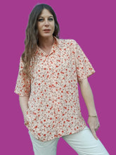 Charger l'image dans la galerie, Chemisier vintage Delphine - Motif floral. Taille XL, 42,44. Damart.