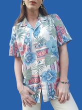 Charger l'image dans la galerie, Chemisier vintage Claire - Motif Orchidées. Taille M, 38, 40. Made in France.