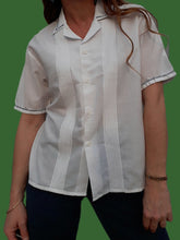 Charger l'image dans la galerie, Chemisier vintage Magalie- A galon marin. Taille M, 38, 40.