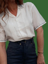 Charger l'image dans la galerie, Chemisier vintage Magalie- A galon marin. Taille M, 38, 40.