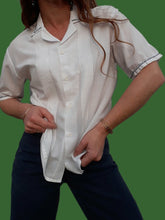 Charger l'image dans la galerie, Chemisier vintage Magalie- A galon marin. Taille M, 38, 40.