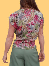 Charger l'image dans la galerie, Blouse vintage Émilie - Fleuri à nouer. Taille M, 38, 40. Toshi Paris. Made in India.