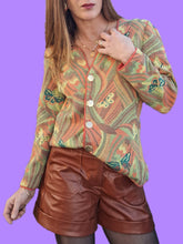 Charger l'image dans la galerie, Cardigan vintage Camille - Papillons pastels. Taille M, 38, 40. Devernois Paris.