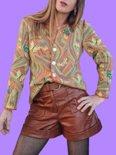 Charger l'image dans la galerie, Cardigan vintage Camille - Papillons pastels. Taille M, 38, 40. Devernois Paris.