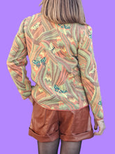 Charger l'image dans la galerie, Cardigan vintage Camille - Papillons pastels. Taille M, 38, 40. Devernois Paris.