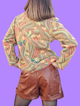 Charger l'image dans la galerie, Cardigan vintage Camille - Papillons pastels. Taille M, 38, 40. Devernois Paris.