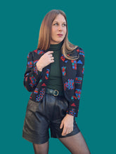 Charger l'image dans la galerie, Boléro vintage Julia - Matelassée. Imprimé graphique. Taille M, 38, 40. Caroline Rohmer. Made in France