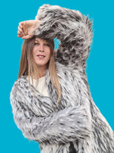 Charger l'image dans la galerie, Manteau "Seconde" Lucie - Fausse fourrure grise et noire. Taille XL, 42, 44. Manoukian. Made in China