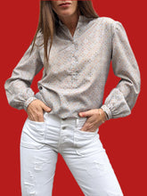 Charger l'image dans la galerie, Blouse vintage Alicia - Imprimé géométrique. Taille M, 38, 40. Vitos Paris. Made in France.
