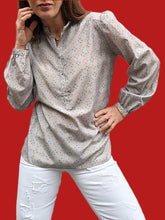Charger l'image dans la galerie, Blouse vintage Alicia - Imprimé géométrique. Taille M, 38, 40. Vitos Paris. Made in France.