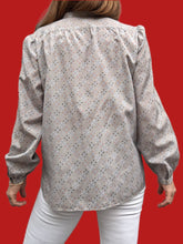 Charger l'image dans la galerie, Blouse vintage Alicia - Imprimé géométrique. Taille M, 38, 40. Vitos Paris. Made in France.