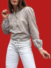 Charger l'image dans la galerie, Blouse vintage Alicia - Imprimé géométrique. Taille M, 38, 40. Vitos Paris. Made in France.