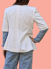 Charger l'image dans la galerie, Blazer vintage Tara - Blanc à base arrondie. Taille L, 40, 42. Guy Laroche