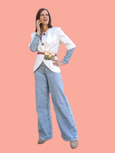 Charger l'image dans la galerie, Blazer vintage Tara - Blanc à base arrondie. Taille L, 40, 42. Guy Laroche