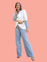 Charger l'image dans la galerie, Blazer vintage Tara - Blanc à base arrondie. Taille L, 40, 42. Guy Laroche