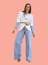 Charger l'image dans la galerie, Blazer vintage Tara - Blanc à base arrondie. Taille L, 40, 42. Guy Laroche