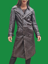 Charger l'image dans la galerie, Trench-Coat vintage Philippa - Cuir marron à fermeture croisée M, 38, 40.