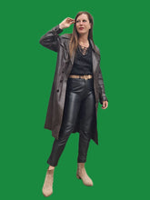 Charger l'image dans la galerie, Trench-Coat vintage Philippa - Cuir marron à fermeture croisée M, 38, 40.