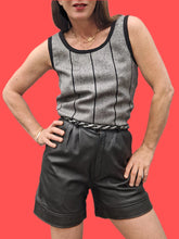 Charger l'image dans la galerie, Top vintage Lucille - Débardeur pure laine. Chevrons et rayures. Taille S, 36, 38. Gérard Pasquier. Made in France