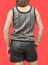 Charger l'image dans la galerie, Top vintage Lucille - Débardeur pure laine. Chevrons et rayures. Taille S, 36, 38. Gérard Pasquier. Made in France