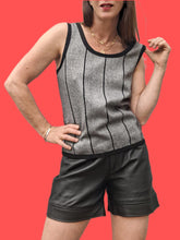 Charger l'image dans la galerie, Top vintage Lucille - Débardeur pure laine. Chevrons et rayures. Taille S, 36, 38. Gérard Pasquier. Made in France