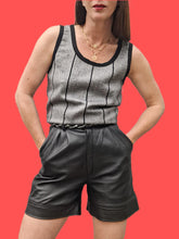 Charger l'image dans la galerie, Top vintage Lucille - Débardeur pure laine. Chevrons et rayures. Taille S, 36, 38. Gérard Pasquier. Made in France