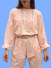 Charger l'image dans la galerie, Combinaison vintage Annabelle - En coton saumon. Taille L, 40, 42.
