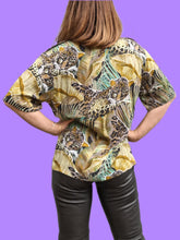Charger l'image dans la galerie, Chemisier vintage Maureen - Imprimé jungle léopard. Taille L, 40, 42. Fus Lafon. Made in France