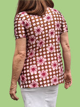Charger l'image dans la galerie, Blouse vintage Camilla - Fleuri rose et kaki. Taille XS, 34, 36. H