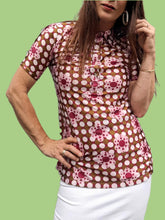Charger l'image dans la galerie, Blouse vintage Camilla - Fleuri rose et kaki. Taille XS, 34, 36. H