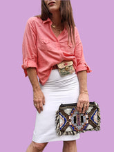 Charger l'image dans la galerie, Jupe 'Seconde' Prisca - En nid d'abeille, coton blanc. Taille XS, 34, 36. Cyrillus