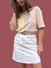 Charger l'image dans la galerie, Mini Jupe vintage Caroline - En jean blanc. Taille S, 36, 38. Made in France.